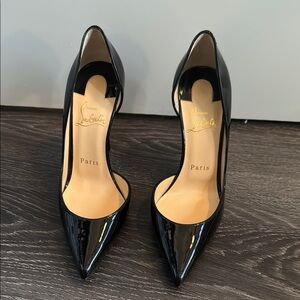 Authentic Christian Louboutin Black Patent Leather Pumps